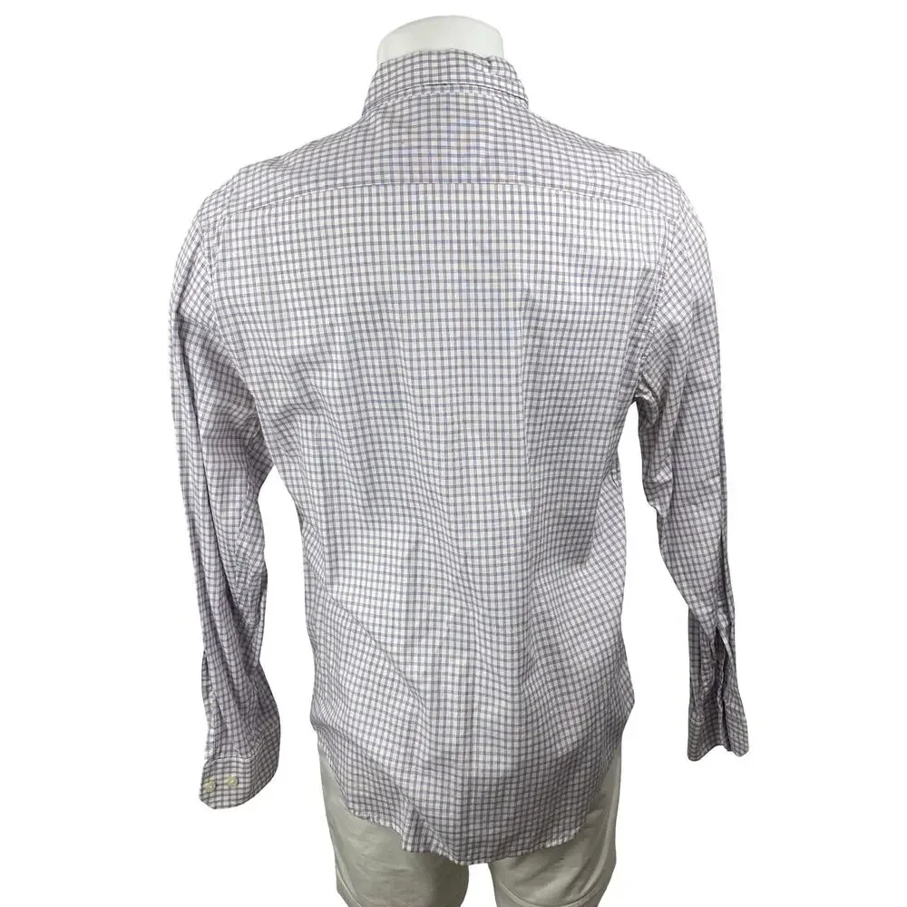 Banana Republic Men's Plaid Check Collared Long Sleeve Button Down Shirt Top L